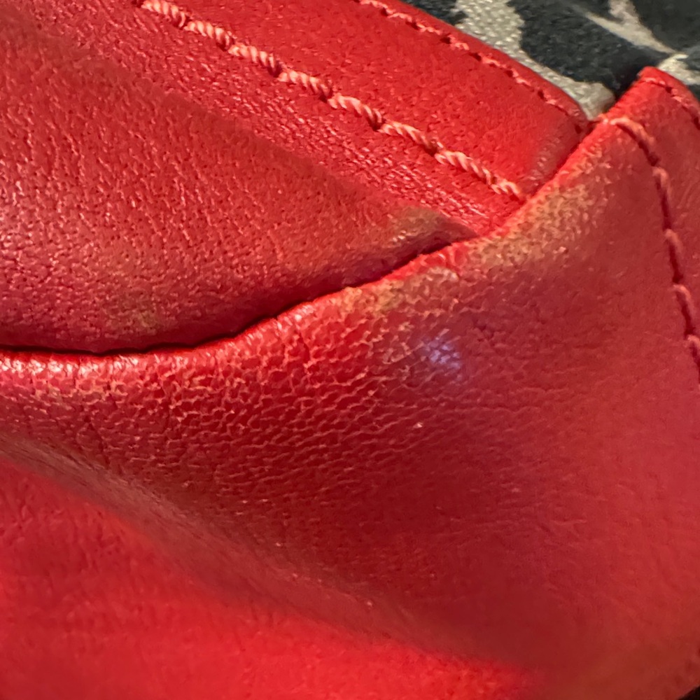 Coach Leopard Print Tote with Red Leather Trim - Picture 10 of 14